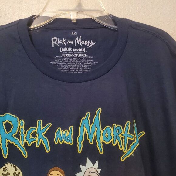 Rick and Morty T Shirt Adult Swim Funny Men's Sz 2X All Characters Cartoon Fans - Picture 2 of 11